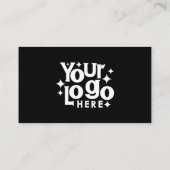 QR Code Scannable Social Media Black Business Logo Visitekaartje (Achterkant)