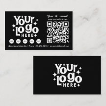 QR Code Scannable Social Media Black Business Logo