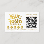 QR Code Scannable Social Media Gold Business Logo Visitekaartje (Voorkant)