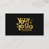 QR Code Scannable Social Media Gold Business Logo Visitekaartje (Achterkant)