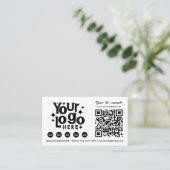 QR Code Scannable Social Media White Business Logo Visitekaartje (Staand voorkant)