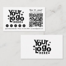 QR Code Scannable Social Media White Business Logo