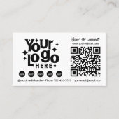 QR Code Scannable Social Media White Business Logo Visitekaartje (Voorkant)
