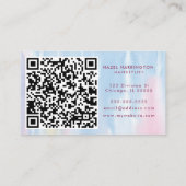 QR Code Scannable Soft Pastels Waterverf Salon Visitekaartje (Achterkant)