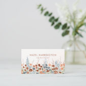 QR Code Scannable Waterverf Bloemen Boho Trendy Visitekaartje (Staand voorkant)
