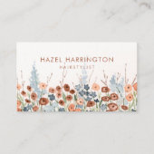 QR Code Scannable Waterverf Bloemen Boho Trendy Visitekaartje (Voorkant)