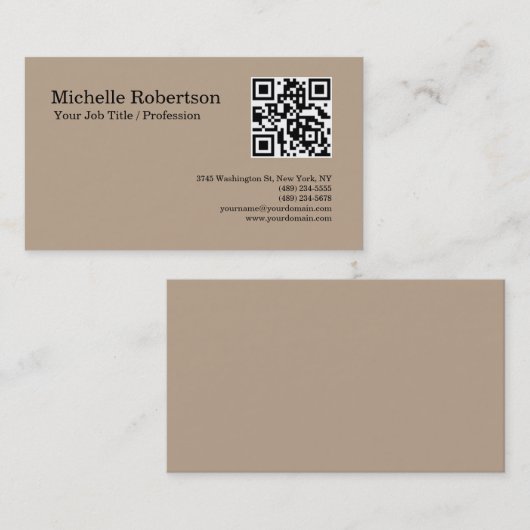 QR-code scannbaar minimalistisch  Visitekaartje (Voorkant / Achterkant)