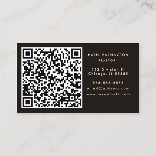 QR-code scannbare Dark Moody Abstracte Waterverf Visitekaartje (Achterkant)