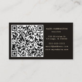 QR-code scannbare Dark Moody Abstracte Waterverf Visitekaartje (Achterkant)