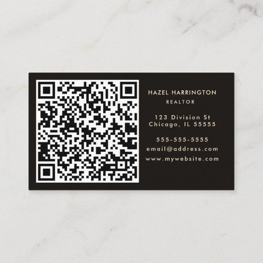 QR-code scannbare Dark Moody Abstracte Waterverf Visitekaartje (Achterkant)