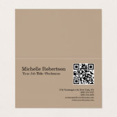 QR-code scannbare minimalistische  gegevens Visitekaartje (Buitenkant ongevouwen)