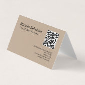 QR-code scannbare minimalistische  gegevens Visitekaartje (Voorkant)