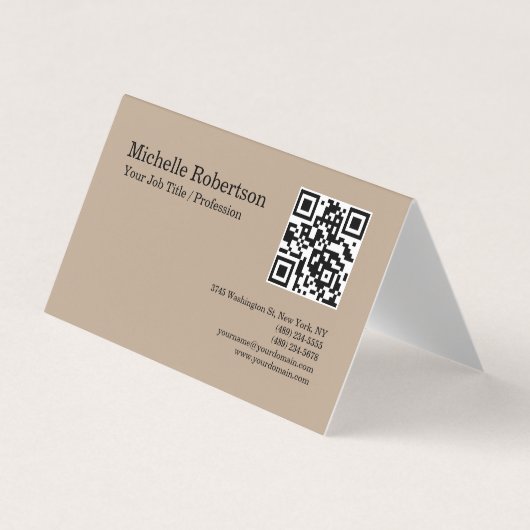 QR-code scannbare minimalistische  gegevens Visitekaartje (Voorkant)