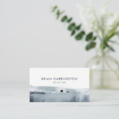 QR-code scannbare minimalistische soft grey Waterv Visitekaartje (Staand voorkant)