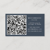 QR-code scannbare minimalistische soft grey Waterv Visitekaartje (Achterkant)
