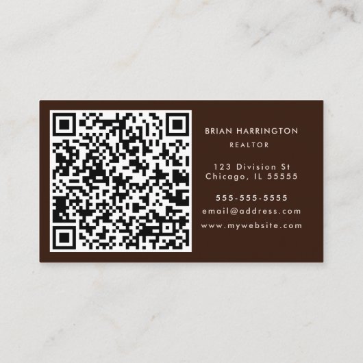 QR-code scannbare neutrale bos rustieke Waterverf Visitekaartje (Achterkant)