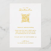 QR-code scannen | Bijlage met huwelijksdetails Folie Uitnodiging (Voorkant)