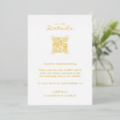 QR-code scannen | Bijlage met huwelijksdetails Folie Uitnodiging (Staand Voorkant)