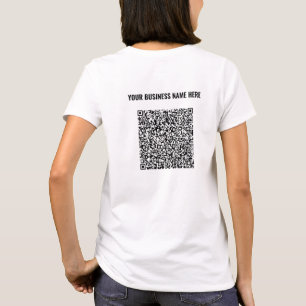 QR-code scannen en aangepaste tekst op uw bedrijf  T-shirt