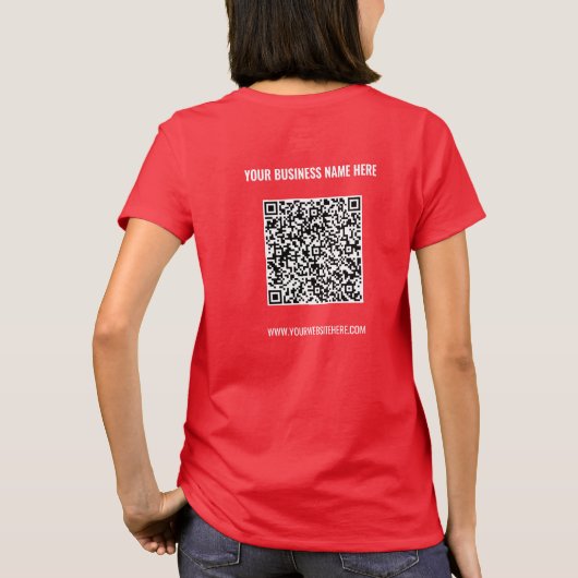 QR Code Scannen Info Aangepaste tekst Business T-S T-shirt (Achterkant)
