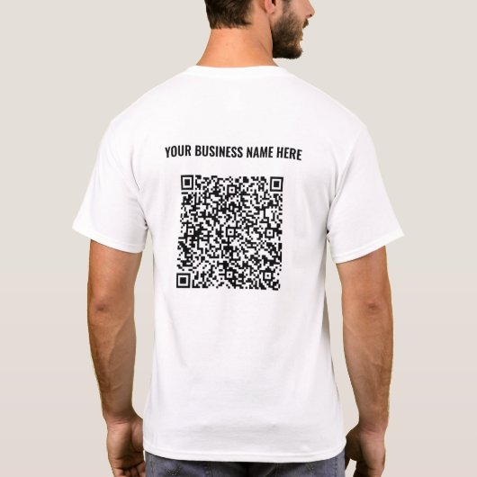 QR Code Scannen Info Aangepaste tekst Business T-S T-shirt (Achterkant)