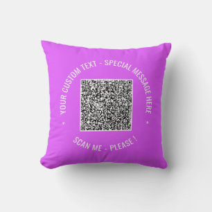 QR Code scannen Info Aangepaste tekst en Colour Pi Kussen