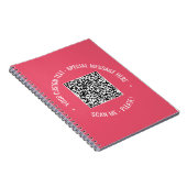QR Code Scannen Info Aangepaste tekst en kleuren N Notitieboek (Rechterzijde)