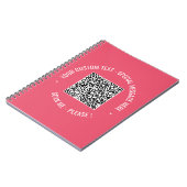 QR Code Scannen Info Aangepaste tekst en kleuren N Notitieboek (Linkerzijde)