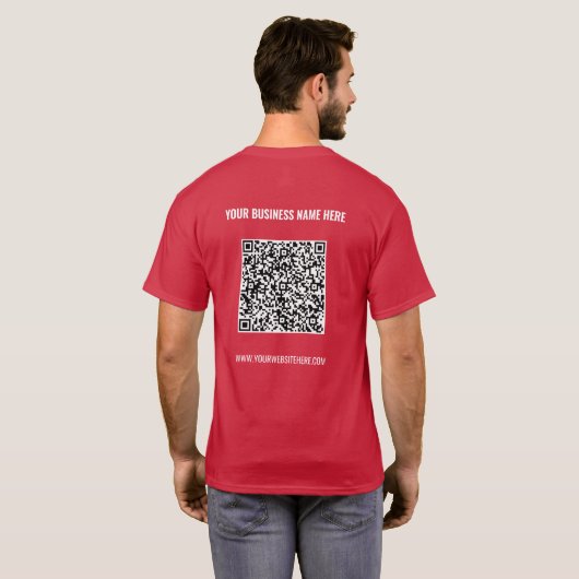 QR Code Scannen Info Aangepaste tekst en kleuren T T-shirt (Achterkant volledig)