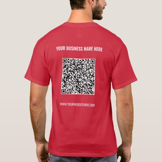 QR Code Scannen Info Aangepaste tekst en kleuren T T-shirt (Achterkant)