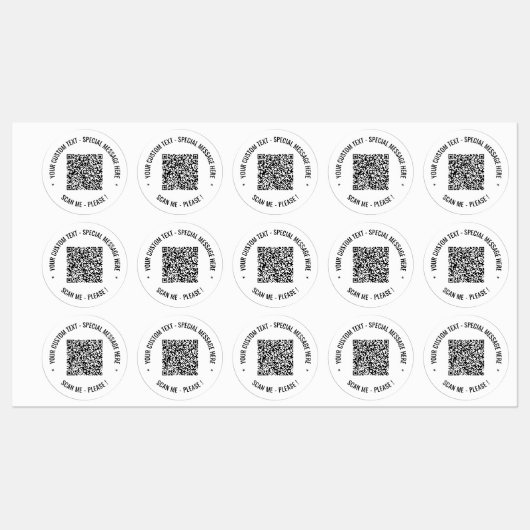 QR Code Scannen Info Aangepaste tekst- en kleurlab Labels (Vel)