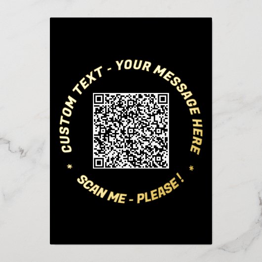 QR Code Scannen Info Aangepaste tekst Folie Wenska Folie Feestdagenkaart (Voorkant)