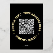 QR Code Scannen Info Aangepaste tekst Folie Wenska Folie Feestdagenkaart (Achterkant)