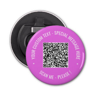 QR Code Scannen Info Aangepaste tekst Kleuren Bots Button Flesopener