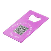 QR Code Scannen Info Aangepaste tekst Kleuren Bots Creditkaart Flessenopener (Voorkant Gekanteld)