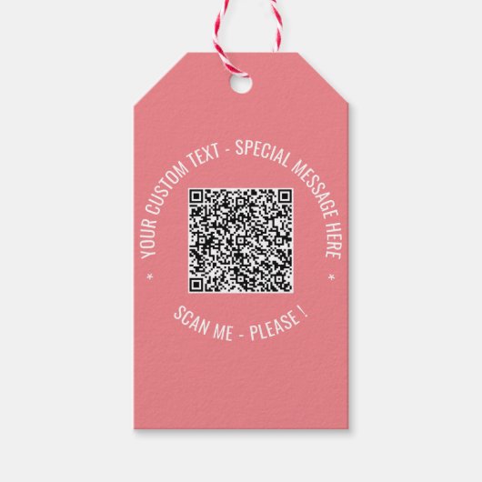 QR Code Scannen Info Aangepaste tekst Kleuren Cade Cadeaulabel (Voorkant)