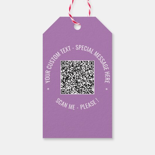 QR Code Scannen Info Aangepaste tekst Kleuren Cade Cadeaulabel (Achterkant)