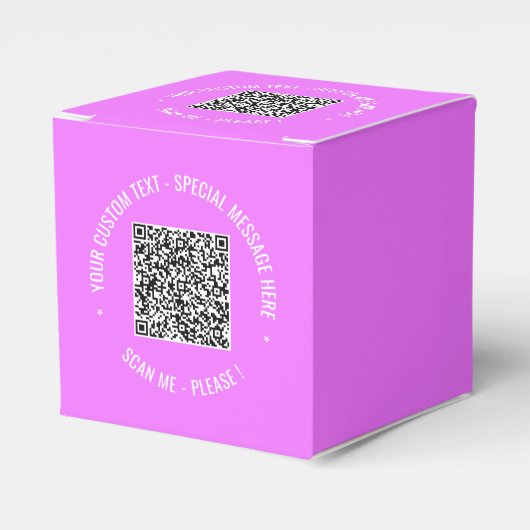 QR Code Scannen Info Aangepaste tekst Kleuren voor Bedankdoosjes (Voorkant Zijde)
