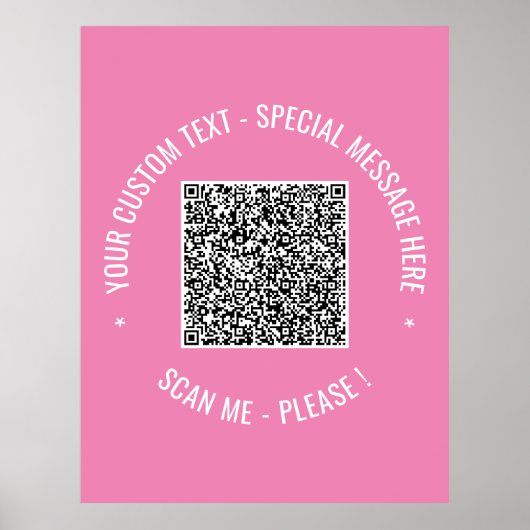 QR Code Scannen Info Aangepaste tekst Kleurt Uw Po Poster (Voorkant)
