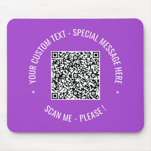 QR Code Scannen Info Aangepaste tekst Muismat Kleu (Voorkant)