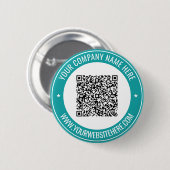 QR Code Scannen Info Aangepaste tekst Promotie But Ronde Button 5,7 Cm (Voorkant /achterkant)