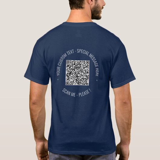 QR Code scannen Info Aangepaste tekst T-Shirt Aang (Achterkant)