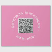 QR Code scannen Info Aangepaste tekstkleuren Aange Cadeaupapier (Vlak)