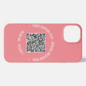 QR Code scannen Info Aangepaste tekstkleuren Aange iPhone Hoesje (Achterkant horizontaal)