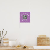 QR Code scannen Info Aangepaste tekstkleuren Aange Poster (Keuken)