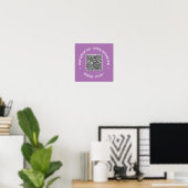 QR Code scannen Info Aangepaste tekstkleuren Aange Poster (Thuiskantoor)