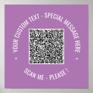 QR Code scannen Info Aangepaste tekstkleuren Aange Poster