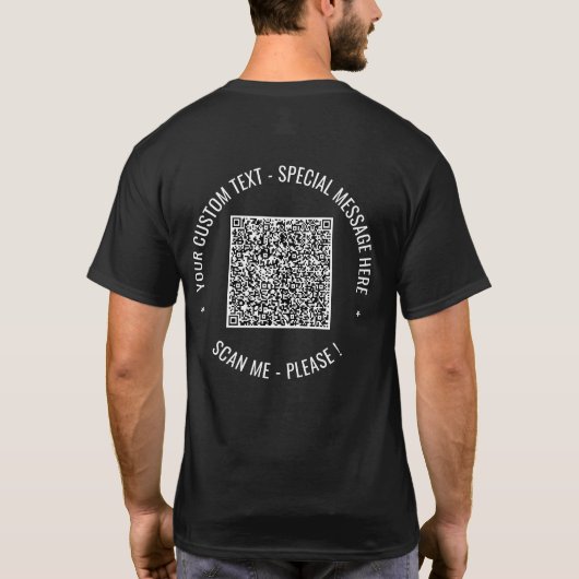 QR Code scannen Info Aangepaste tekstkleuren Aange T-shirt (Achterkant)