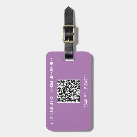 QR Code Scannen Info Aangepaste tekstkleuren Bagag Bagagelabel (Voorkant verticaal)