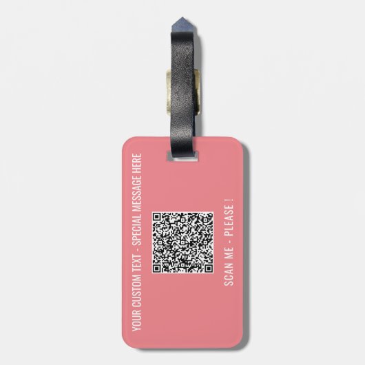 QR Code Scannen Info Aangepaste tekstkleuren Bagag Bagagelabel (Achterkant verticaal)
